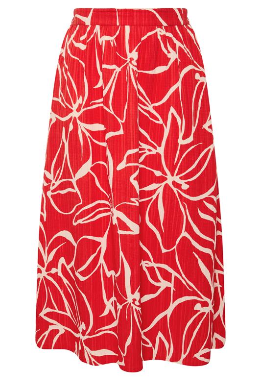YOURS Plus Size Red Floral Print Skirt | Yours Clothing 6