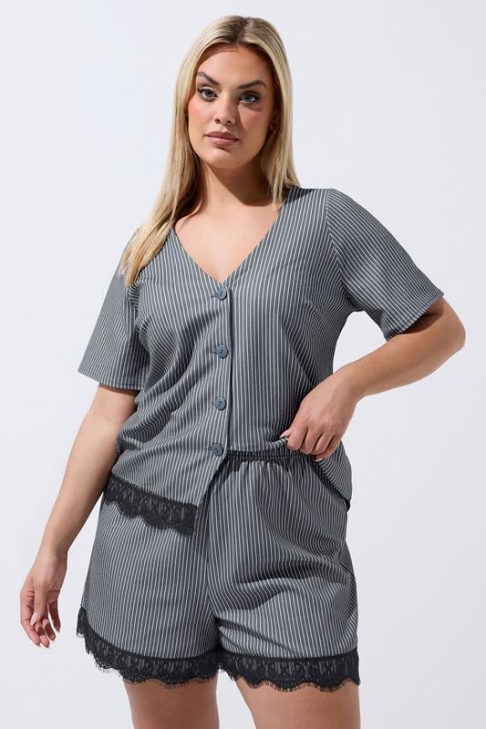  LIMITED COLLECTION Shorts in Grau mit Nadelstreifen