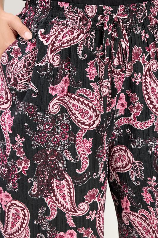 YOURS Plus Size Pink Paisley Cropped Trousers | Yours Clothing 4
