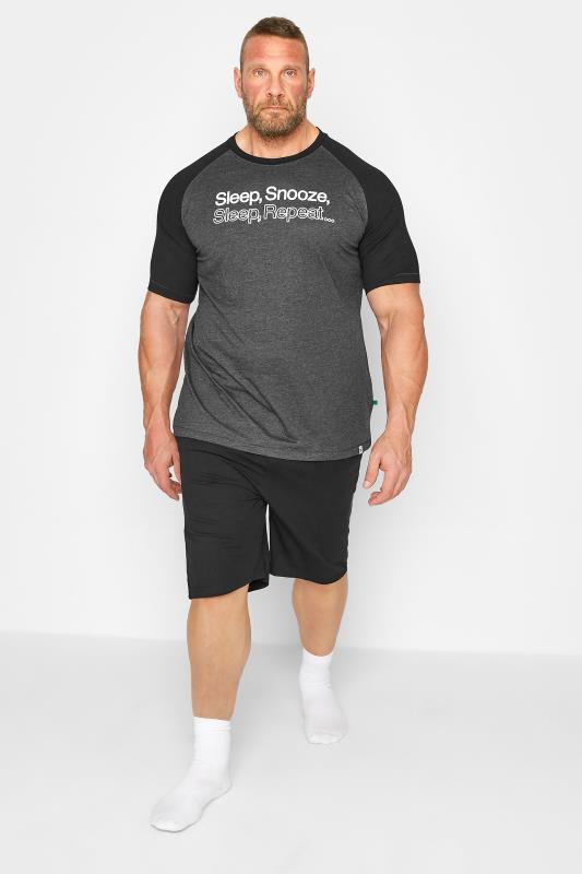 Men's  D555 Big & Tall Black T-Shirt & Shorts Lounge Set