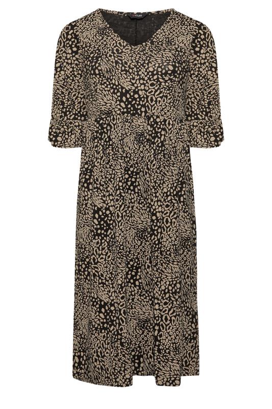 Curve Beige Brown Animal Print Smock Dress | Yours Clothing 6
