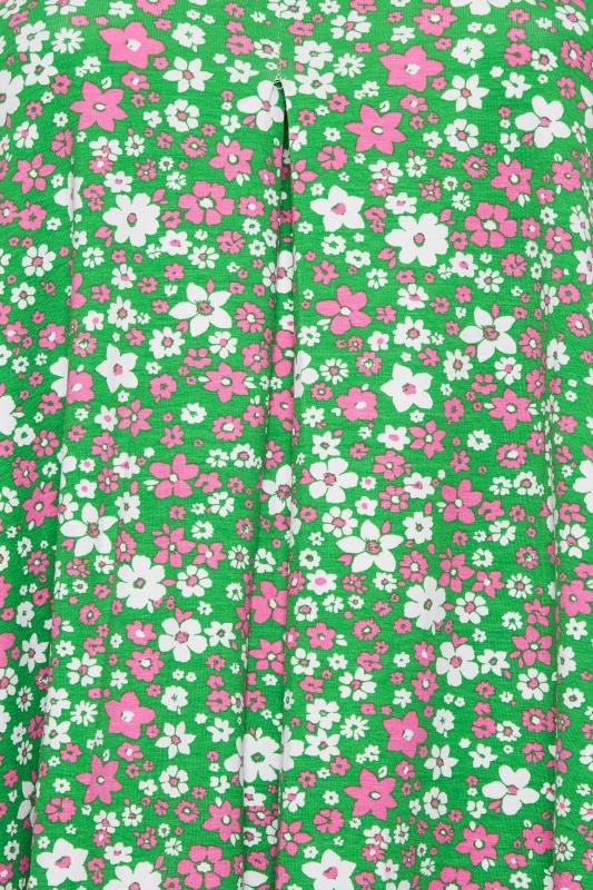 YOURS Curve Plus Size Green Floral Ditsy Top | Yours Clothing  5