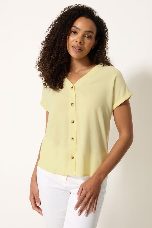  M&Co Chemisier boutonné jaune citron
