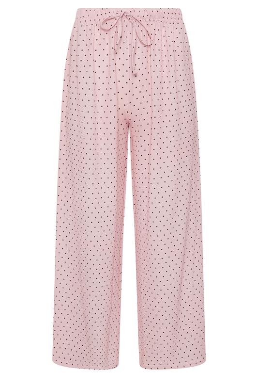 PixieGirl Petite Women's Pink Polka Dot Wide Leg Trousers | PixieGirl 6