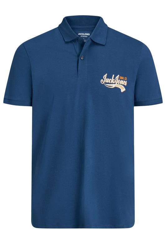 JACK & JONES Dark Blue Logo Short Sleeve Polo Shirt | BadRhino 2