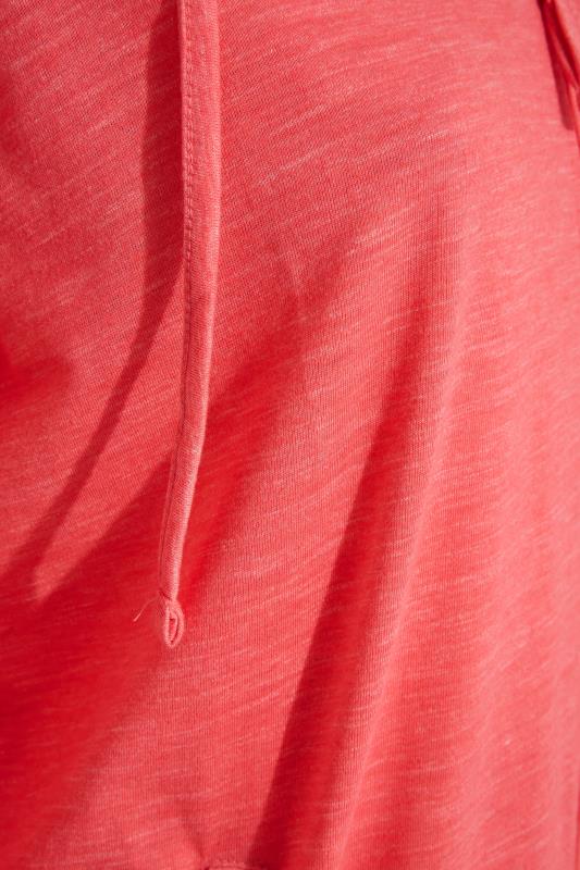 Plus Size Coral Pink Marl Zip Hoodie | Yours Clothing  6