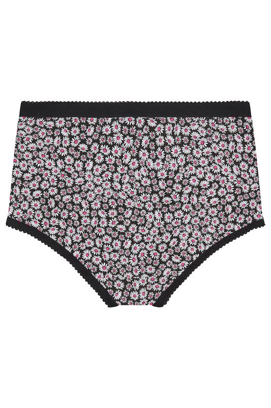 YOURSET 5 PACK Plus Size Pink Diasy Print Full Briefs | Yours Clothing 11