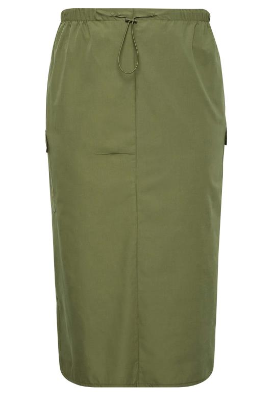 YOURS Plus Size Curve Khaki Green Cargo Skirt | Yours Clothing  5