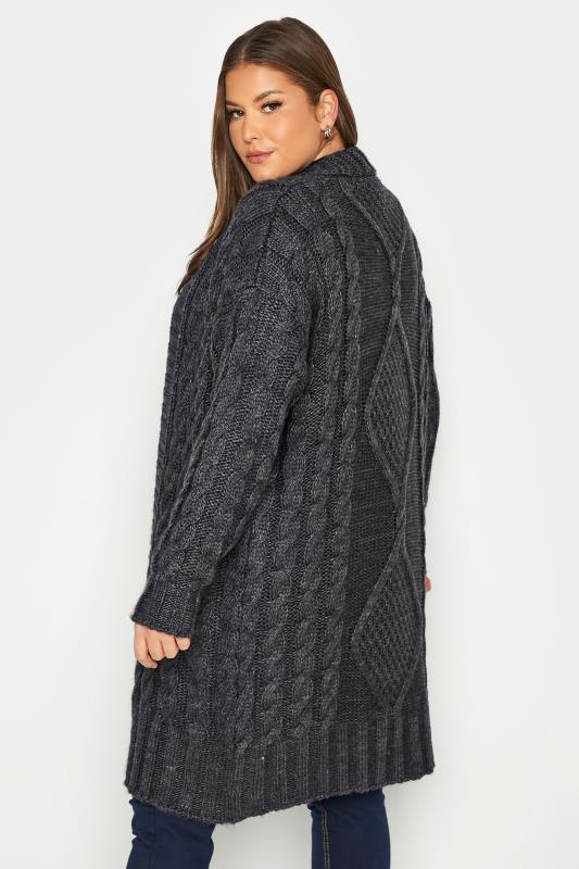 Curve Grey Cable Knit Cardigan 3