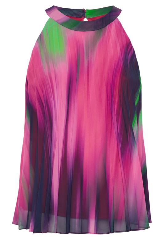 Plus Size  YOURS LONDON Curve Pink Abstract Print Pleated Top
