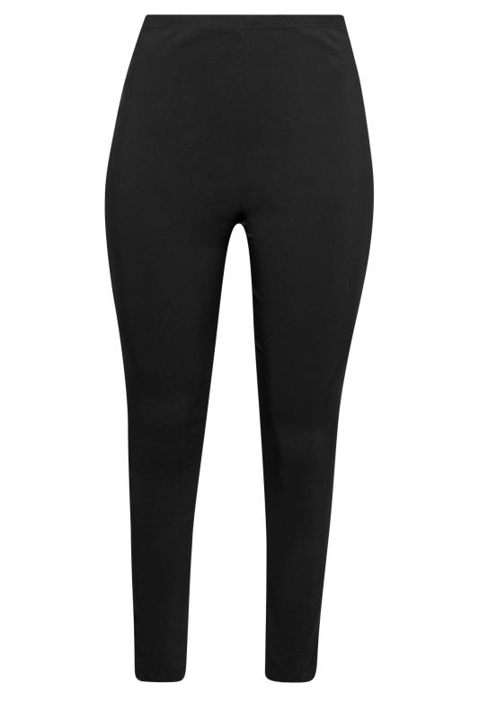 Plus Size Black Stretch Bengaline Slim Leg Trousers | Yours Clothing 4