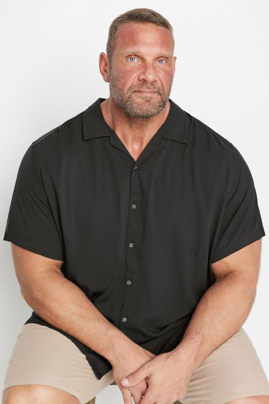 Men's  JACK & JONES Big & Tall Black Resort Short Sleeve Shirt