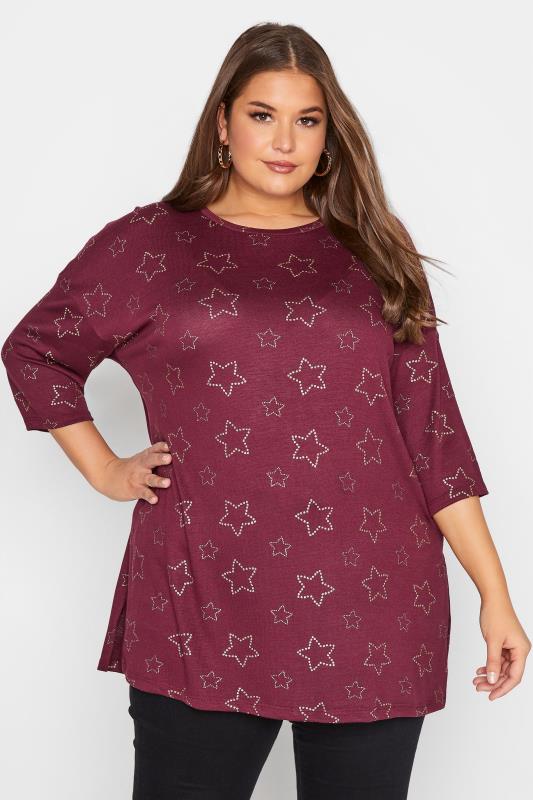 Wine Red Star Studded Top_A.jpg
