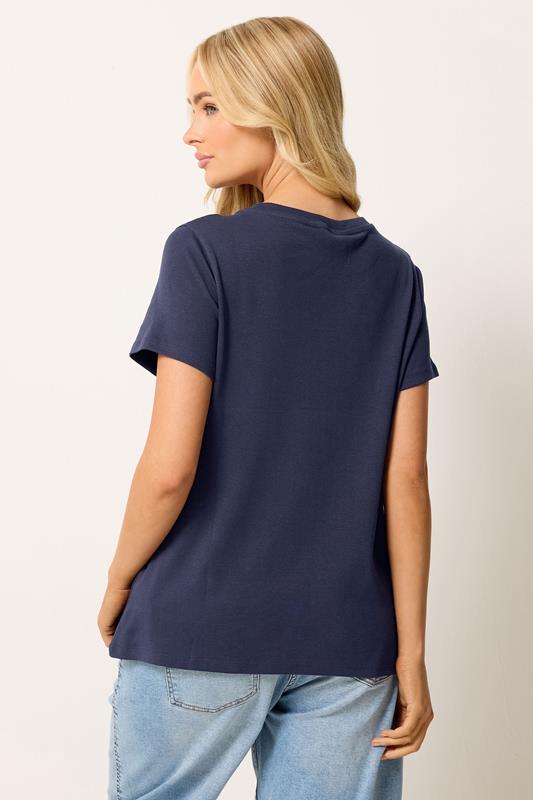 M&Co 2 PACK White and Navy Blue Cotton Crew Neck T-Shirts | M&Co 5