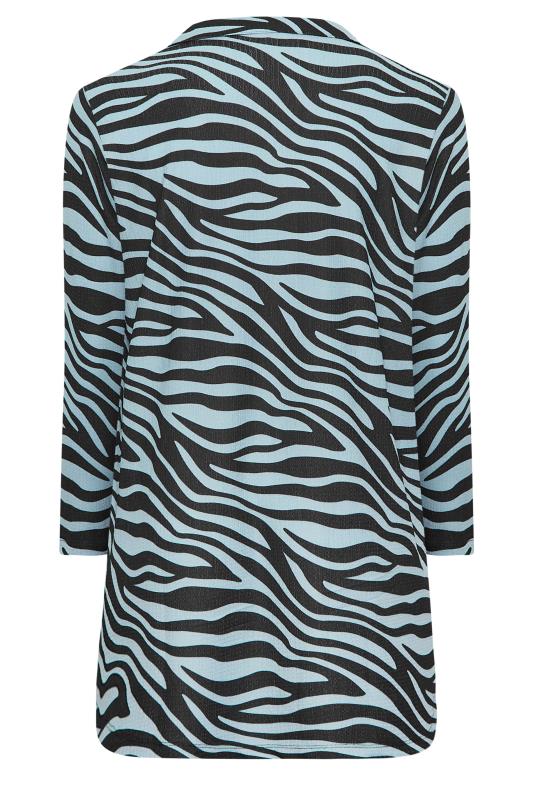 YOURS Plus Size Blue & Black Zebra Print Shirt | Yours Clothing 7