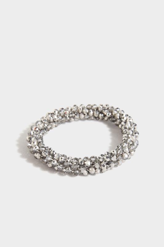 Silver Beaded Stretch Bracelet | Yours Clothing 2