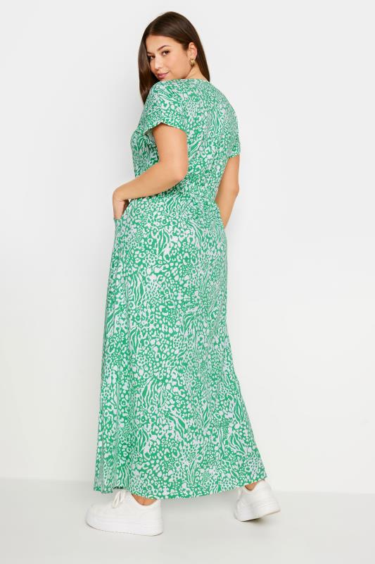 YOURS Plus Size Green Mixed Animal Print Maxi Dress | Yours Clothing 3