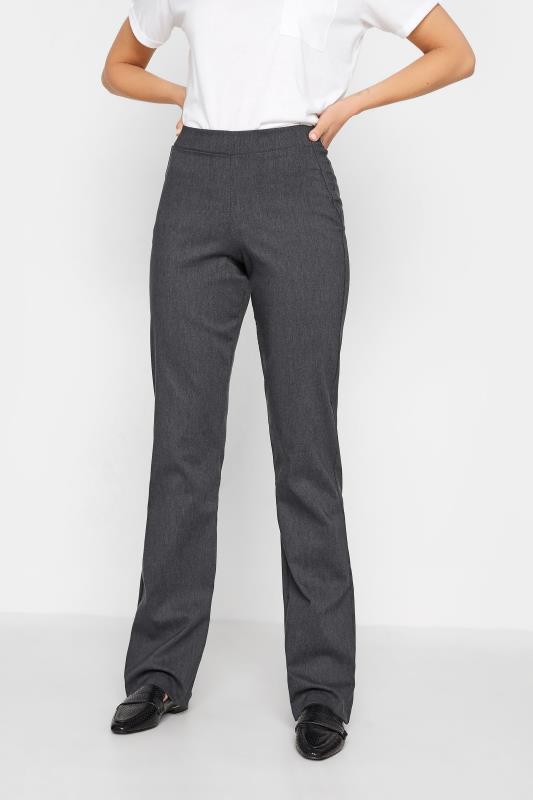 LTS Tall Charcoal Grey Stretch Bootcut Trousers_A.jpg