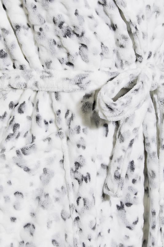 Plus Size White Animal Print Dressing Gown | Yours Clothing 5