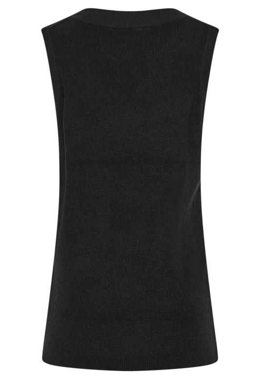 LTS Tall Black Knitted Vest Top 6