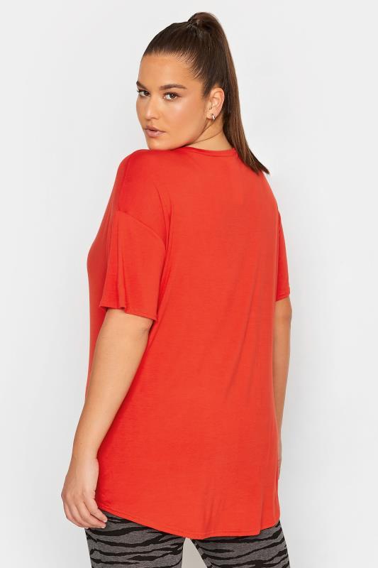 YOURS Plus Size ACTIVE Orange 'Do It For Yourself' Slogan Top | Yours Clothing 4