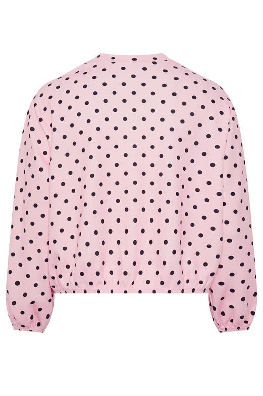 LIMITED COLLECTION Plus Size Pink Polka Dot Bomber Jacket | Yours Clothing 6