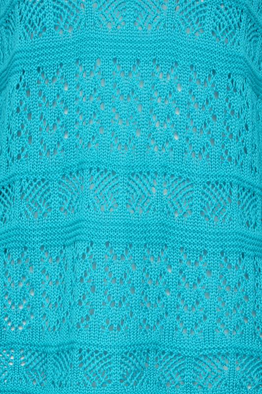 LTS Tall Blue Crochet Flare Sleeve Jumper | Long Tall Sally  5