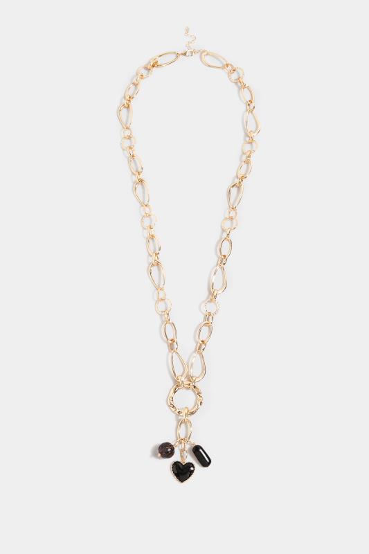 Plus Size  Gold Tone Chain Heart Pendant Long Necklace