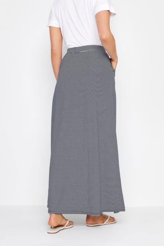 LTS Tall Womens Navy Blue Stripe Fit & Flare Maxi Skirt | Long Tall Sally 3
