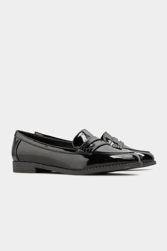 Black Patent Loafers In Extra Wide EEE Fit 2