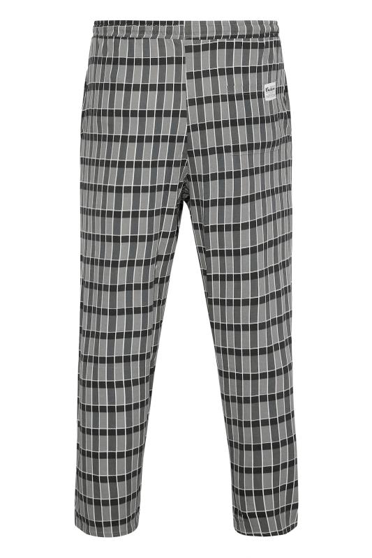 ED BAXTER Big & Tall Grey Check Lounge Trousers 4