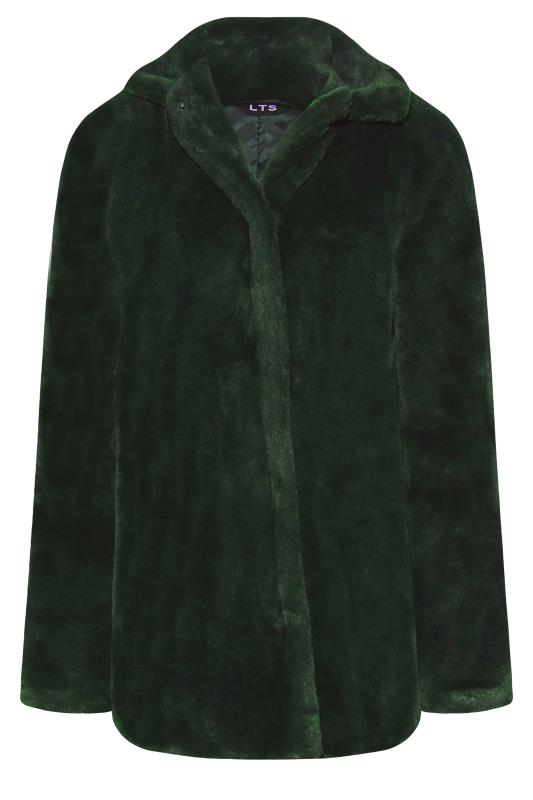 LTS Tall Dark Green Faux Fur Jacket 6