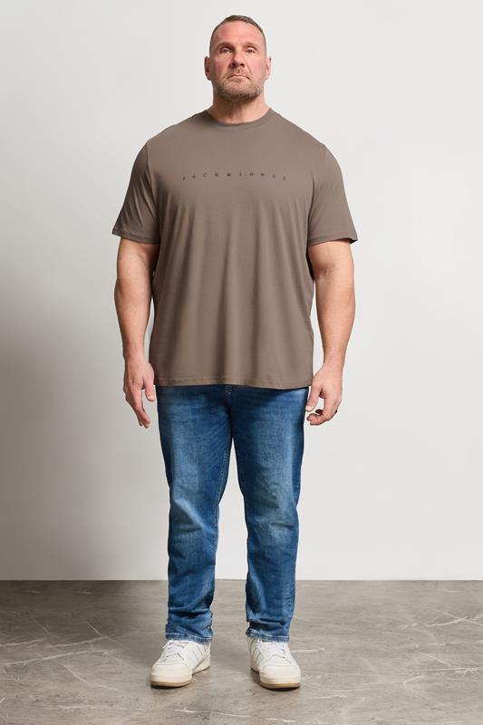 JACK & JONES Big & Tall Falcon Brown T-Shirt | BadRhino 1