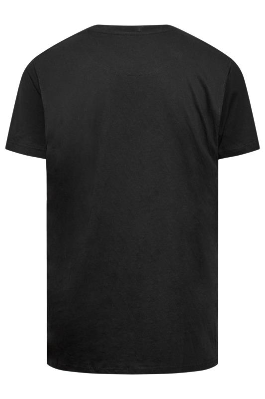 KAM Big & Tall Black Crackled Skull T-Shirt 4