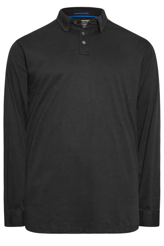 D555 Big & Tall Black Long Sleeve Polo Shirt | BadRhino 3