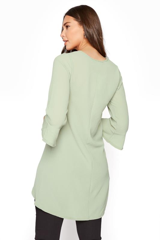 LTS Tall Sage Green Flute Sleeve Tunic Top 3