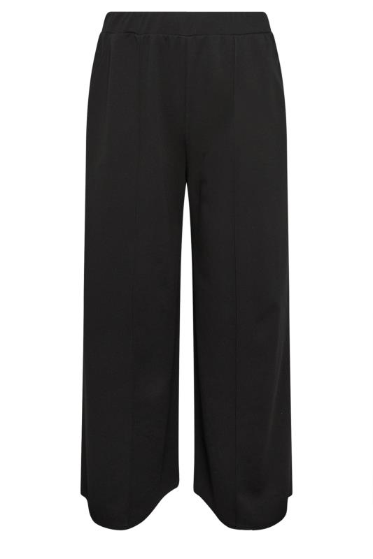YOURS Plus Size Black Side Stripe Wide Leg Trousers | Yours Clothing 5