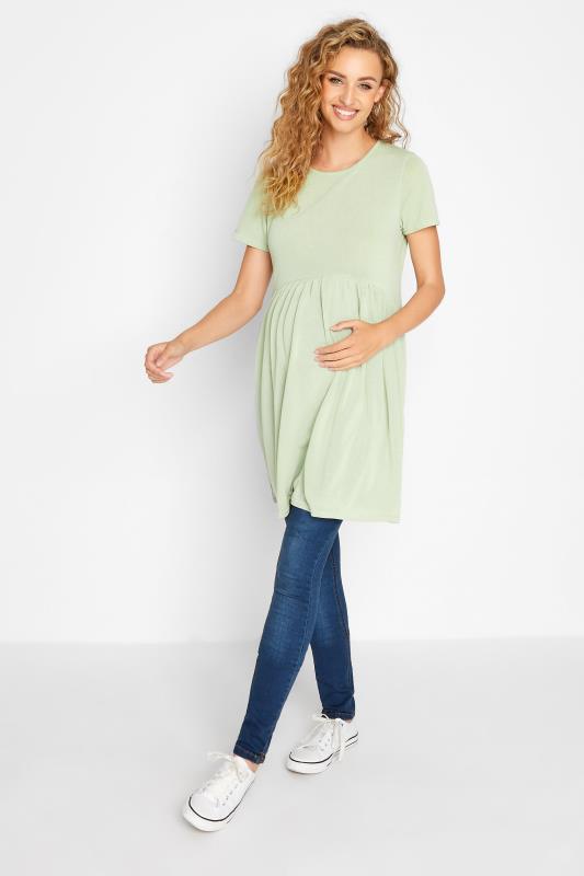 LTS Tall Maternity Green Peplum Dress 2