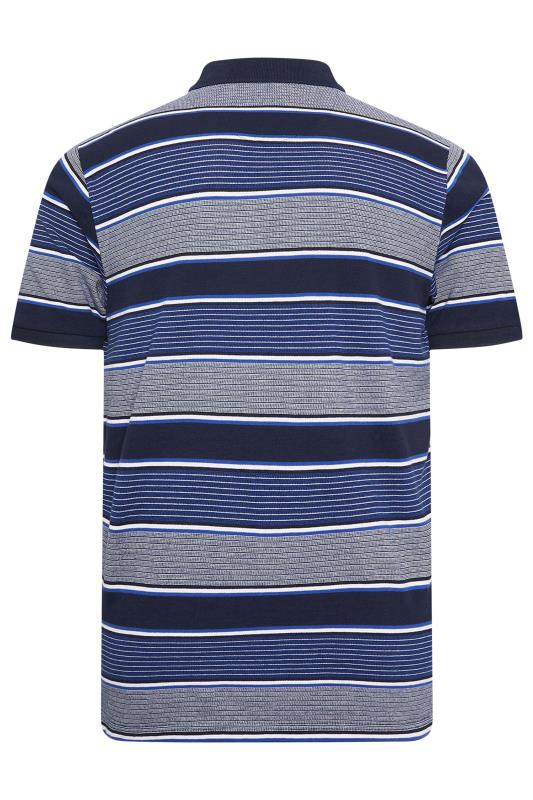 BadRhino Big & Tall Blue Multi Stripe Polo Shirt | BadRhino 5