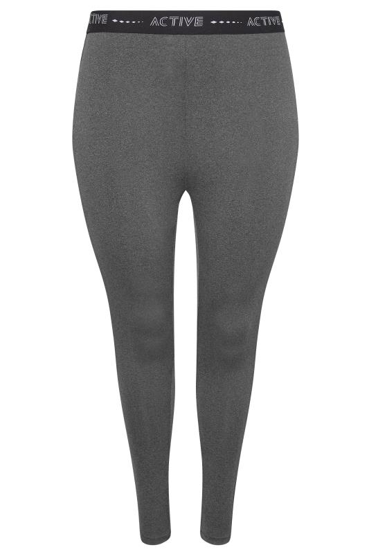 Plus Size ACTIVE Charcoal Grey High Waisted Gym Leggings | Yours Clothing  4