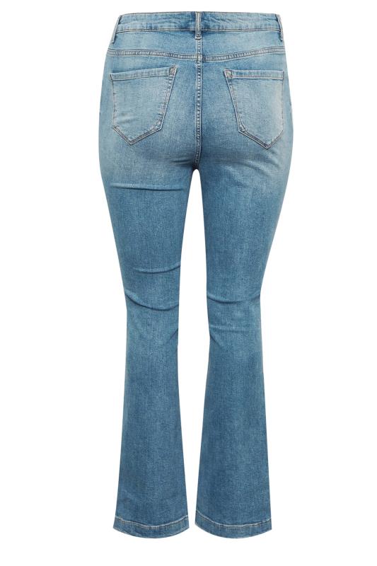 Plus Size Mid Blue Stretch Flared Jeans | Yours Clothing 6