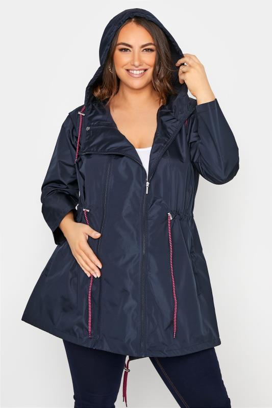 Womens Clothing Jackets Padded and down jackets Yours Clothing Synthetic Bump It Up Maternity Curve Navy Blue Pocket Parka 
