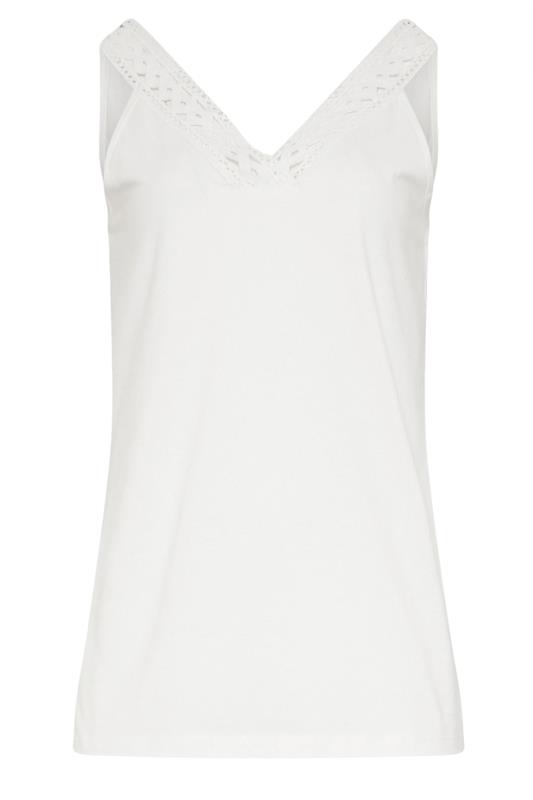 LTS Tall Women's White Lace V-Neck Cotton Vest | Long Tall Sally 5