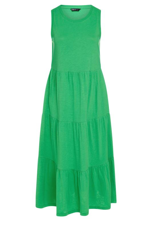 YOURS Plus Size Green Tiered Midaxi Dress | Yours Clothing 5