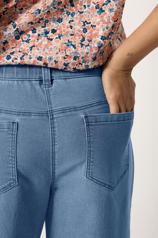 M&Co Petite Lightwash Blue Wide Leg Jeggings | M&Co 4