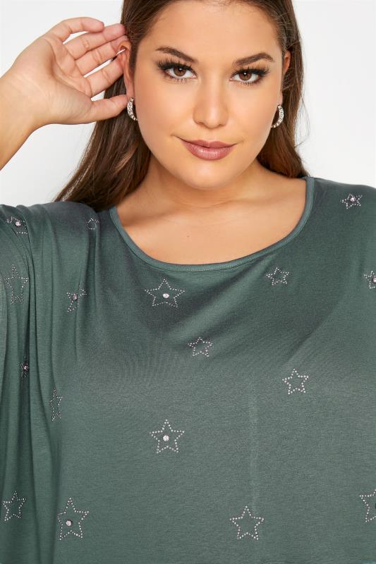 Green Diamante Star Print T-Shirt_D.jpg