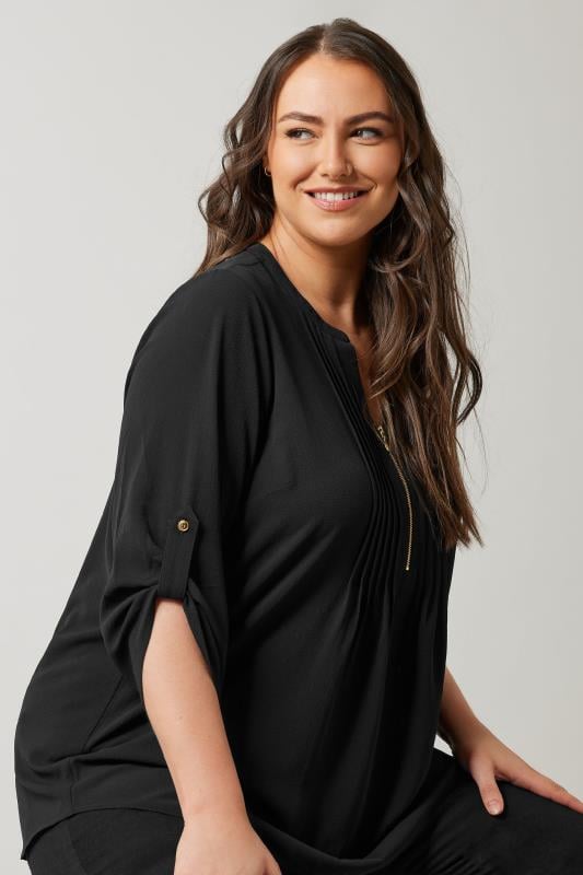 EVANS Plus Size Black Pintuck Blouse | Evans  4