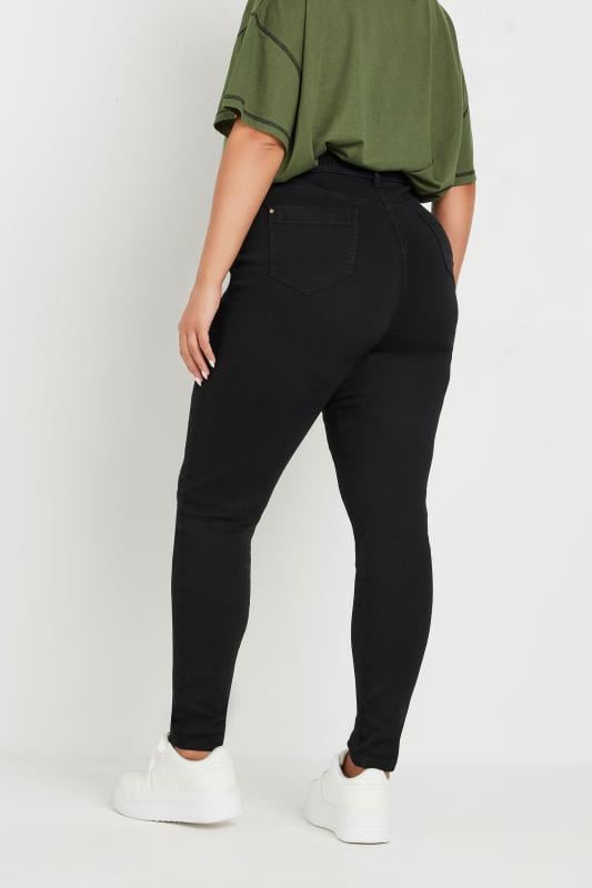 YOURS Plus Size Black Stretch Skinny AVA Jeans | Yours Clothing 5