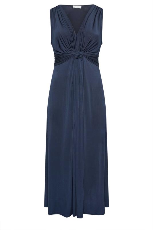 YOURS LONDON Plus Size Navy Blue Knot Front Maxi Dress | Yours Clothing 5