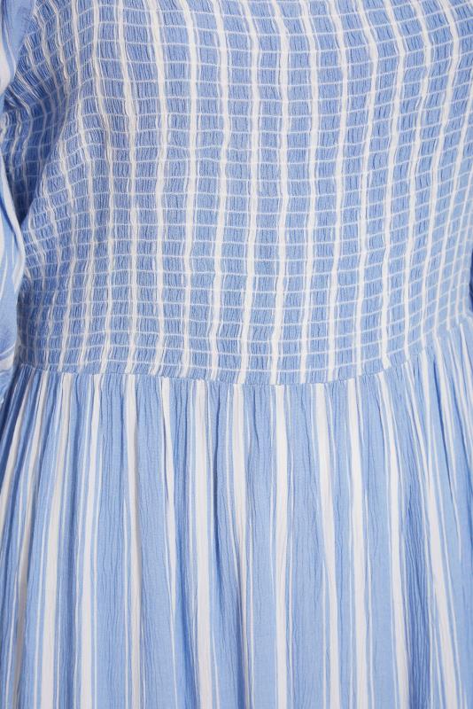 YOURS LONDON Curve Blue Stripe Puff Sleeve Maxi Dress_S.jpg